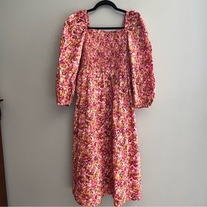 J Crew puff sleeve midi dress